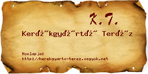 Kerékgyártó Teréz névjegykártya